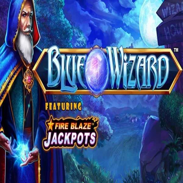 Blue Wizard Fire Blaze Jackpots logo – Slots by Rarestone Gaming at Casina Casino